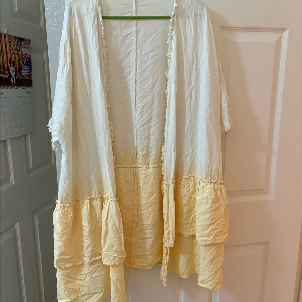Maurices Cream Open Front Kimono